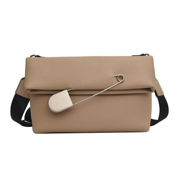 Large Pin Folding Wild Tide Messenger Bag Large Capacity Simple Small Square Bag - Image 4