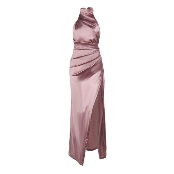 Halter Sleeveless Autumn New Graceful Stand Collar Long Dress - Image 9