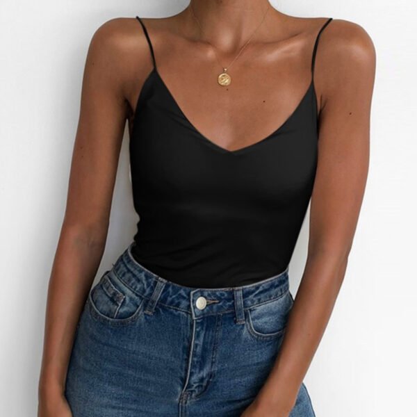 Satin Women Thin Wild Solid Camis Vest Women Tank Tops - Image 5