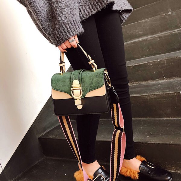 One shoulder retro matte small square bag - Image 3
