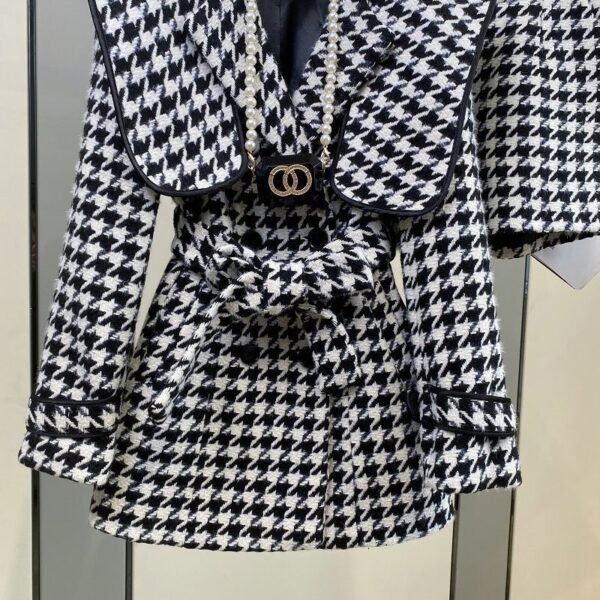 Celebrity Thousand Bird Lattice Small Fragrance Atmosphere Quality Design Sense Lapel Waist Jacket - Image 6