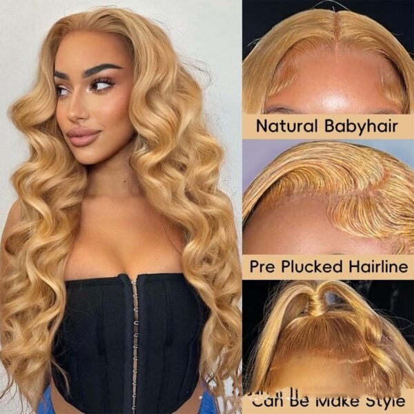 Human Hair Wig Front Lace All Real Hair 13 X4 Headgear - Image 5
