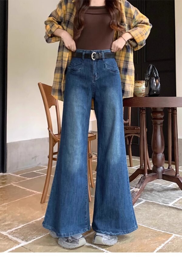 Women's Autumn New High Waist Slimming And Straight Wide Leg Mop Pants - Image 5