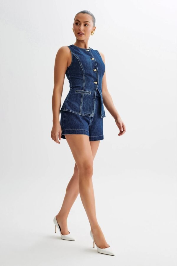 Denim Fashion Casual Sleeveless Women's Suit - Image 9