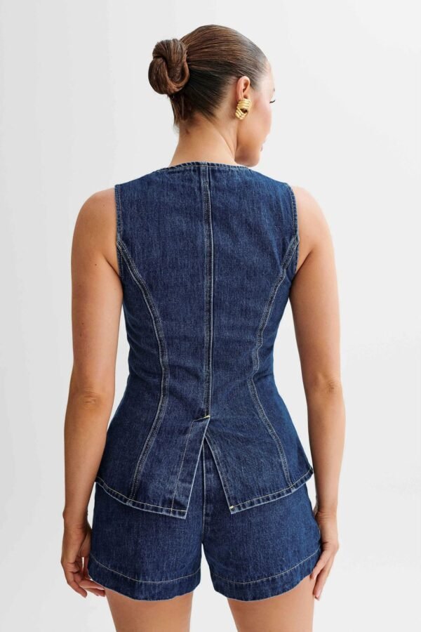 Denim Fashion Casual Sleeveless Women's Suit - Image 3