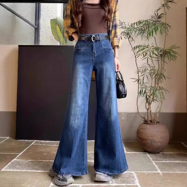 Women's Autumn New High Waist Slimming And Straight Wide Leg Mop Pants - Image 3