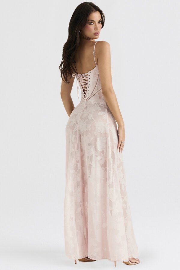 Sexy Flowers Lace Suspender Dress Summer Fashion Slim Back Lace-up Long Dresses Party Evening Club Clothing For Women - Image 2