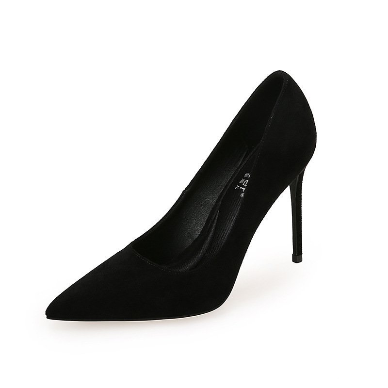 New Single Layer Shoes Women's Fashion Pointed Stiletto Heels Temperament Pure Color Business Ol Women's Shoes - Image 2