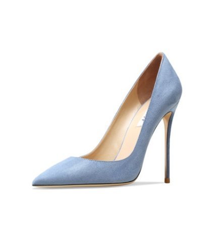 Women's Leather Dark Green Suede High Heels - Image 7