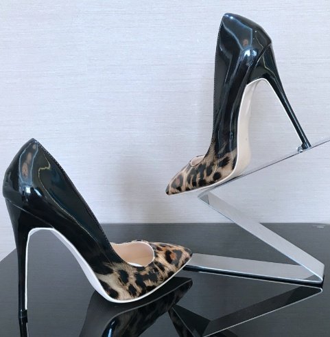Shallow mouth pointed fine with color matching leopard sexy fashion high heels - Image 4