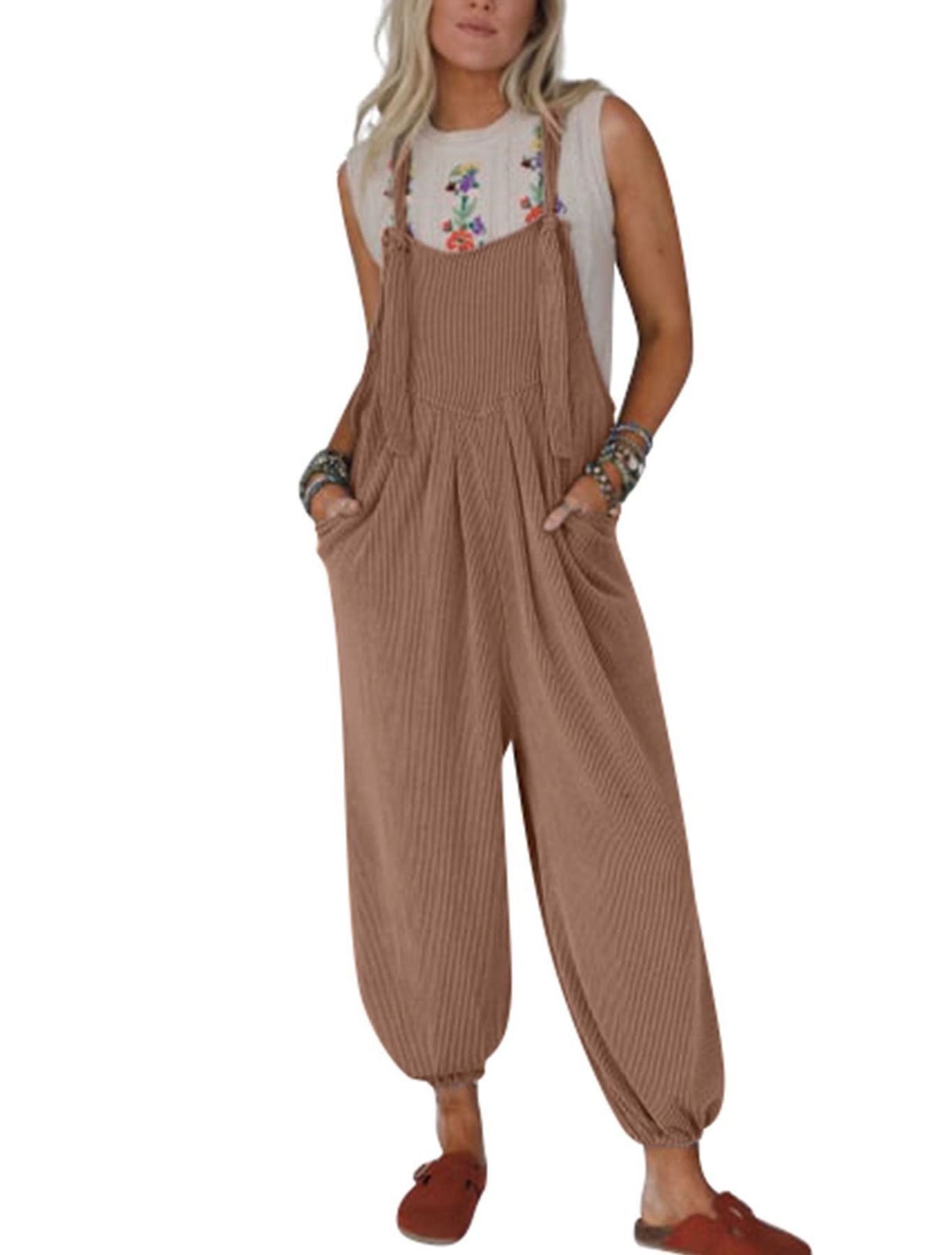 Women's Casual Pocket Long Jumpsuit - Image 4