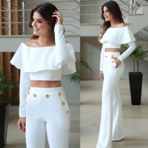 Amazon Exploits European And American Women's Long Sleeved Women's Coat Fashion Button Trousers