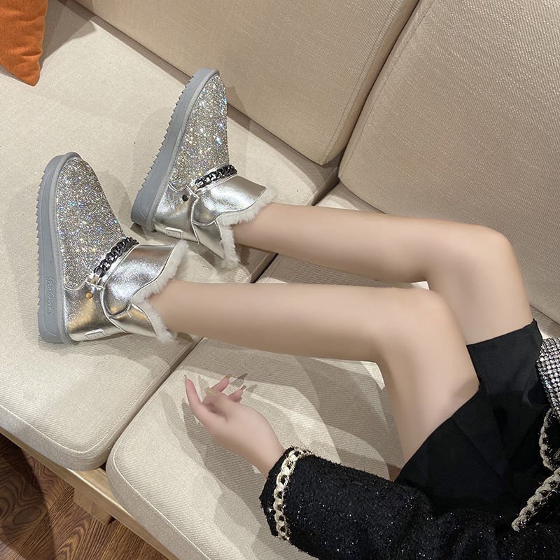 Ladies Plus Velvet Thick Bread Cotton Shoes - Image 8