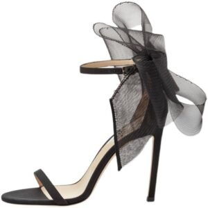 Open Toe Mesh Bow Hollow One-button Sandals