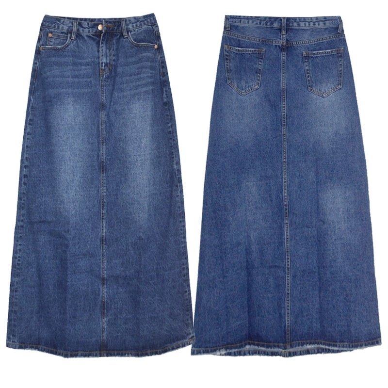 Wear Frayed Long Skirts Women's Long Skirts Denim Skirts - Image 5