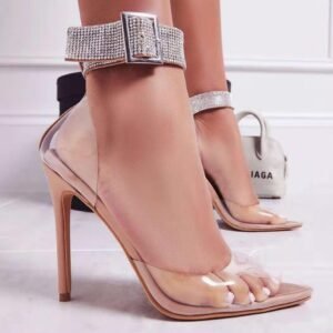 Rhinestone Transparent PVC Sexy Super High Heels