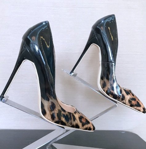 Shallow mouth pointed fine with color matching leopard sexy fashion high heels - Image 7