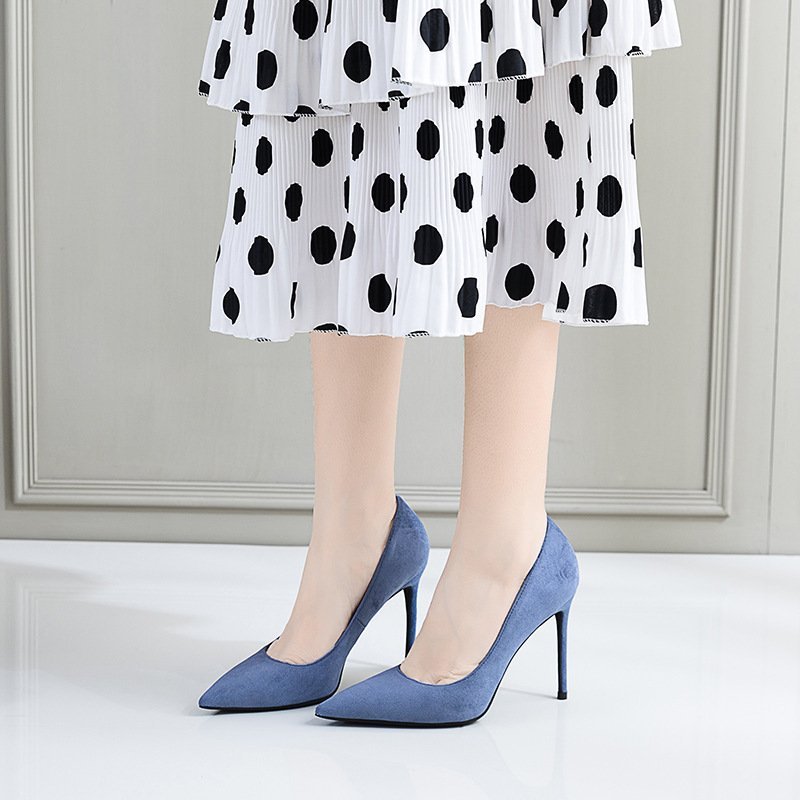 New Single Layer Shoes Women's Fashion Pointed Stiletto Heels Temperament Pure Color Business Ol Women's Shoes - Image 7