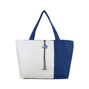 Color block hand painted canvas bag