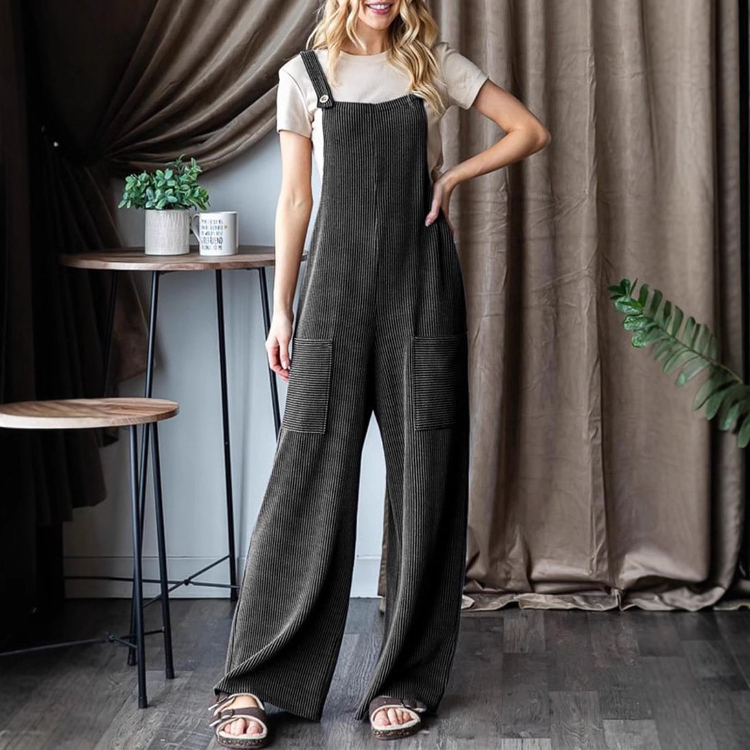 Adjustable Buckle Pocket Overalls Women - Image 3