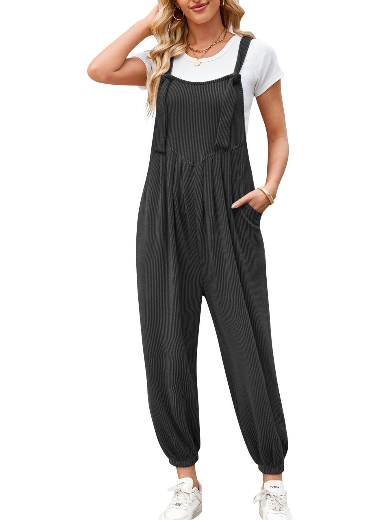 Women's Casual Pocket Long Jumpsuit - Image 2