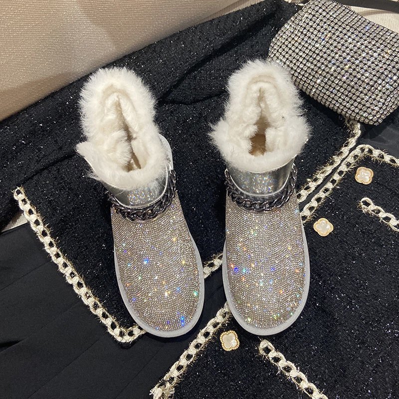 Ladies Plus Velvet Thick Bread Cotton Shoes - Image 4