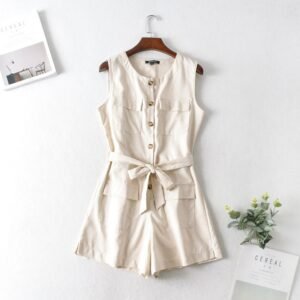 Round neck overalls