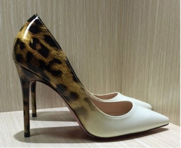 Shallow mouth pointed fine with color matching leopard sexy fashion high heels - Image 8