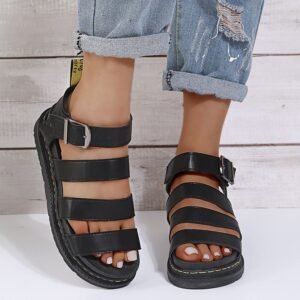 Buckle Sandals Flat PlatformThick Bottom Shoes Women Summer