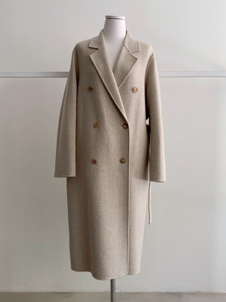 Temperament Suit Collar Double-breasted Loose Over-knee Warm Woolen Coat - Image 7