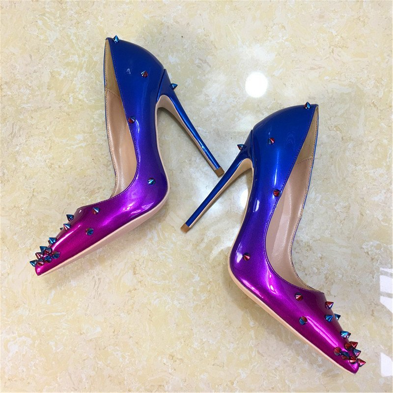 Gradient rivet high heels - Image 4