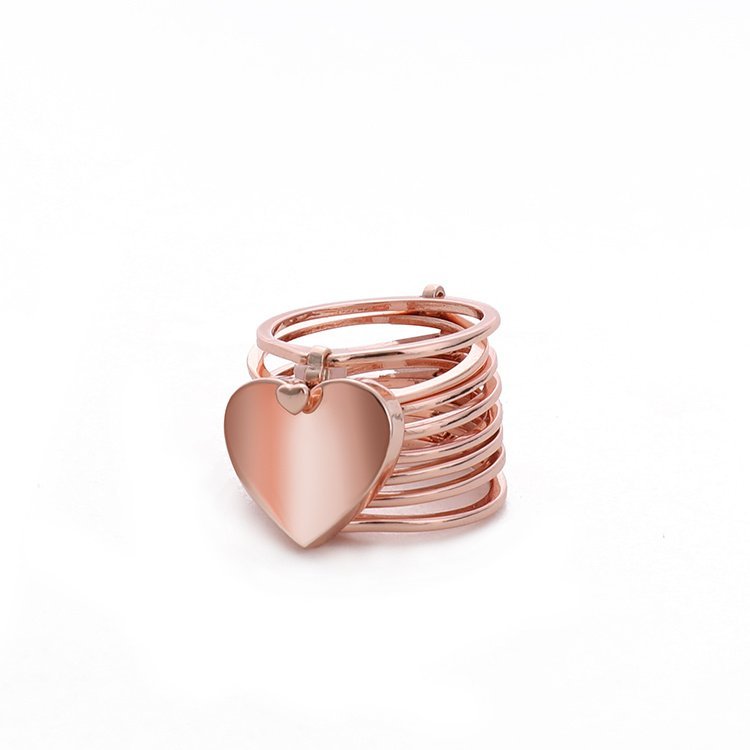 Heart Finger Ring Bracelet 2 in 1 Women Jewellery - Image 3