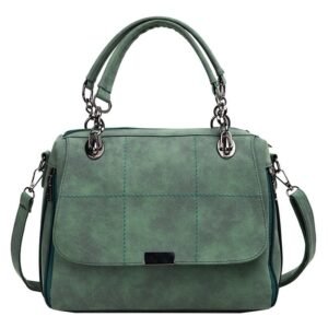 Matte Women  Scrub Female Shoulder Bags Large Capacity Matcha Green PU Leather Lady Totes Boston Bag for Travel Hand Bags