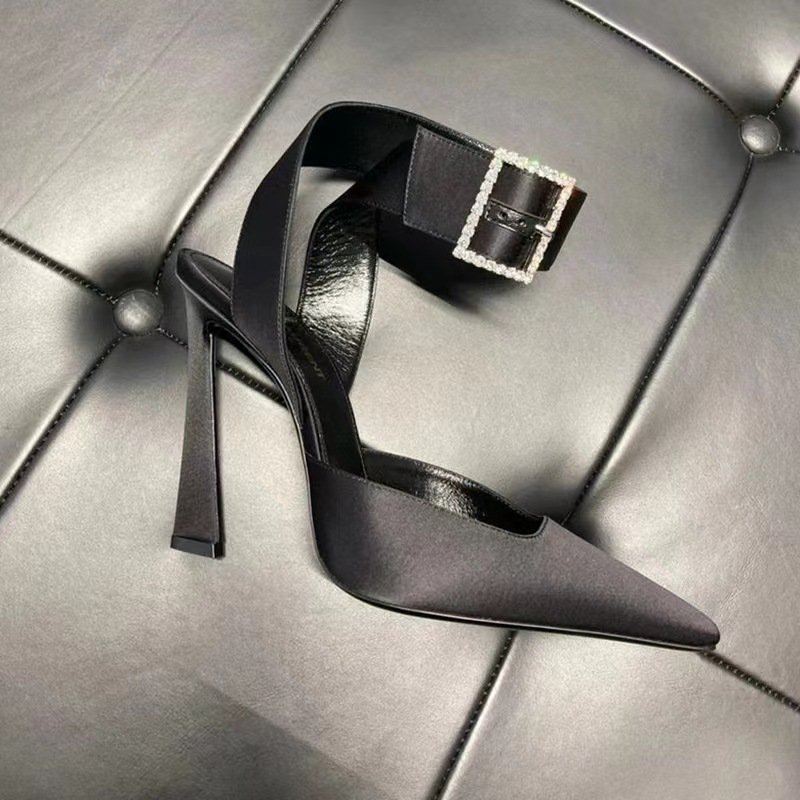 Solid Color Black Women's High Heels - Image 7