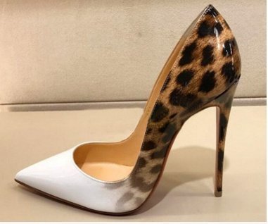 Shallow mouth pointed fine with color matching leopard sexy fashion high heels - Image 5