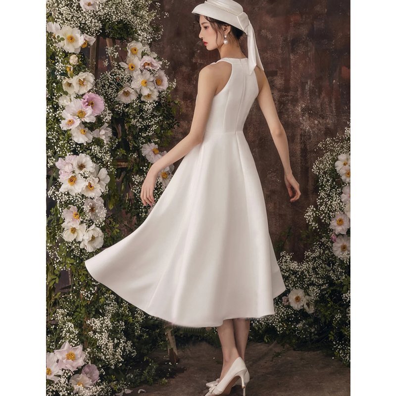 Women's Fashion Casual Temperament Satin Dress - Image 5