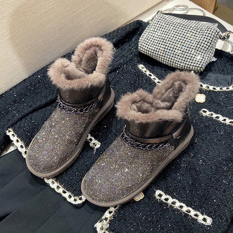 Ladies Plus Velvet Thick Bread Cotton Shoes - Image 2