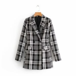 Vintage check double-breasted blazer