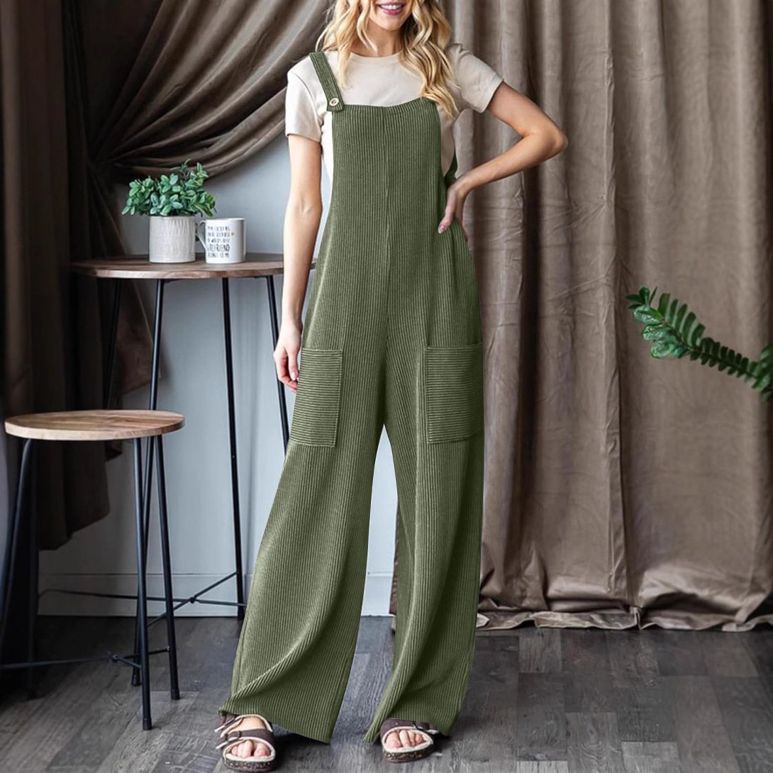 Adjustable Buckle Pocket Overalls Women - Image 10