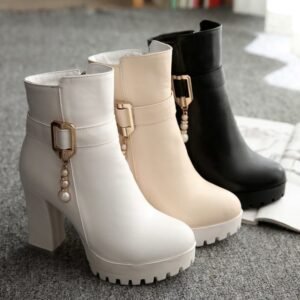Women's Autumn And Winter High-heeled Martin Short Boots