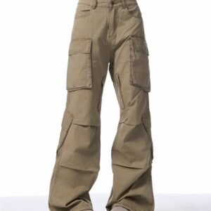 Retro Multi-pocket Cargo Loose Straight Casual Pants