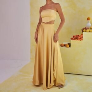 Tube Top High Waist One-piece Skirt Dress