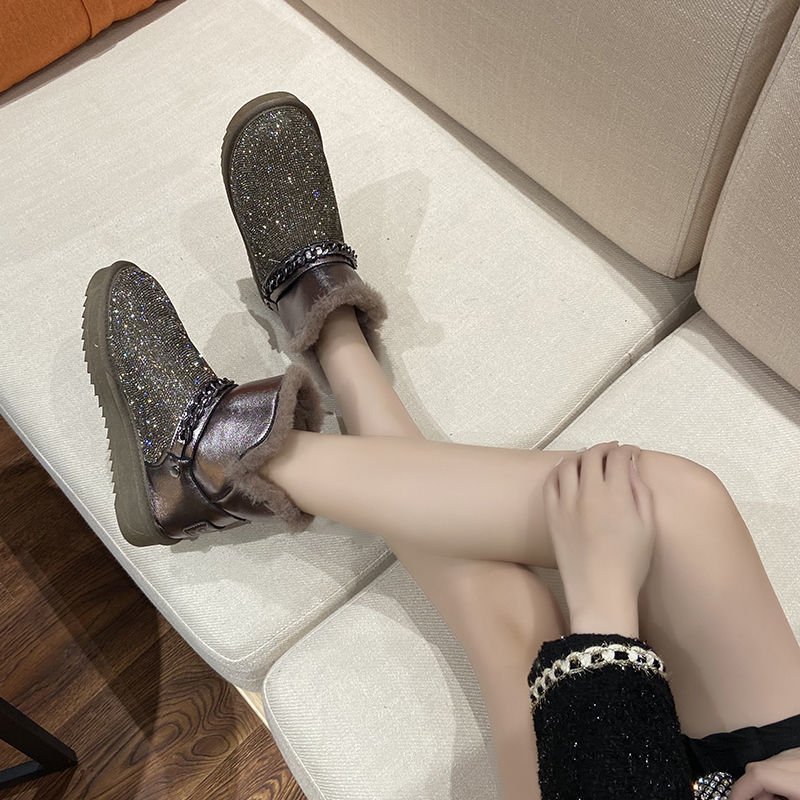 Ladies Plus Velvet Thick Bread Cotton Shoes - Image 7