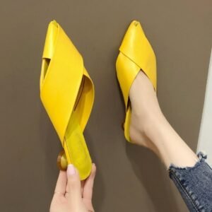 Baotou Half Slippers – Women’s Personalized Low-Heel Slip-on Sandals