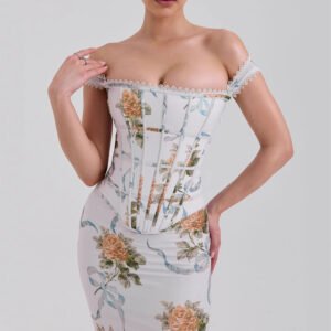Fishbone Corset Tube Top Slimming Dress