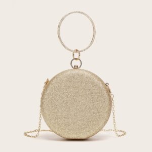 Diamondencrusted Handheld Round Box Bag Chain Evening