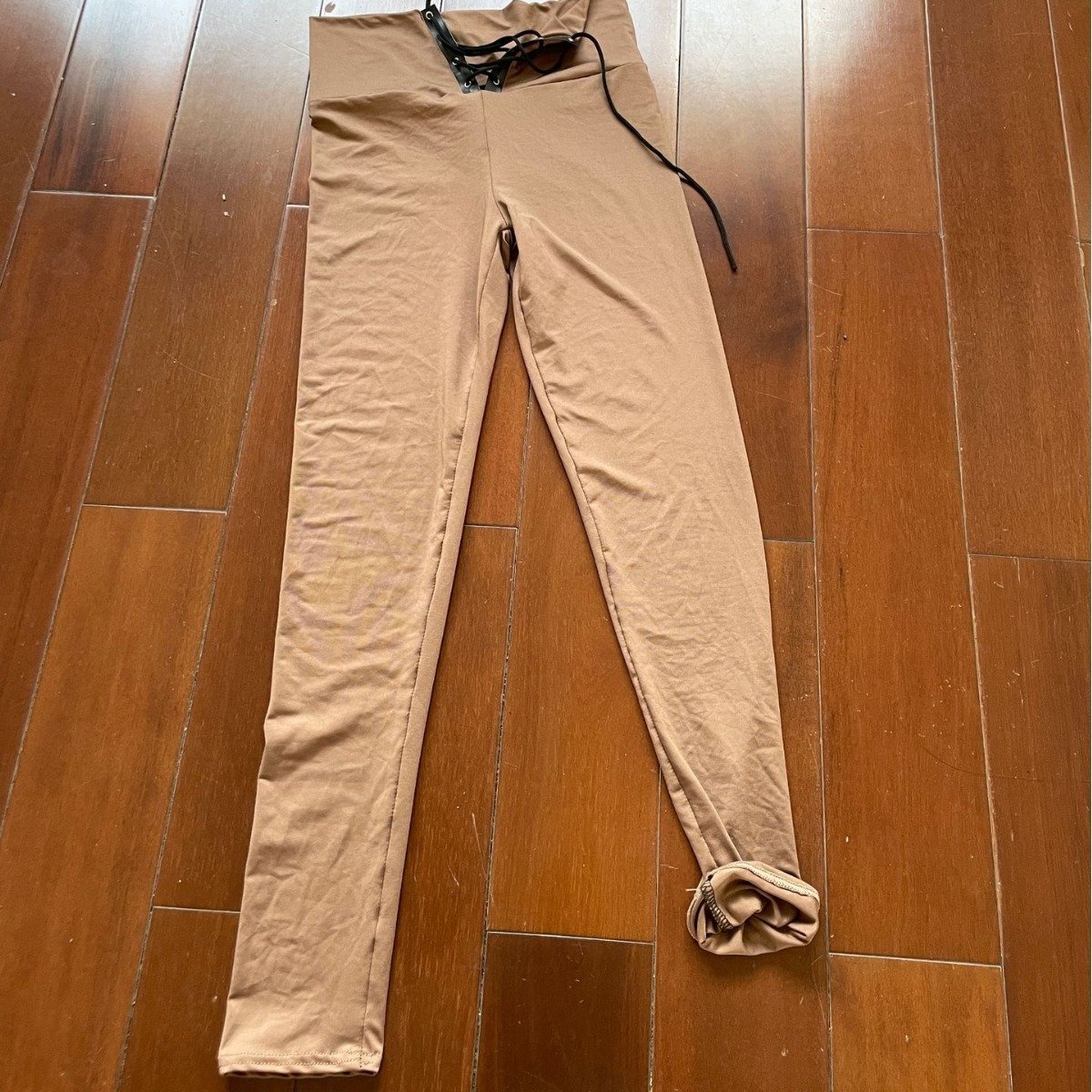 High Waist Lace-up Belly Contracting And Close-fitting Leggings - Image 3