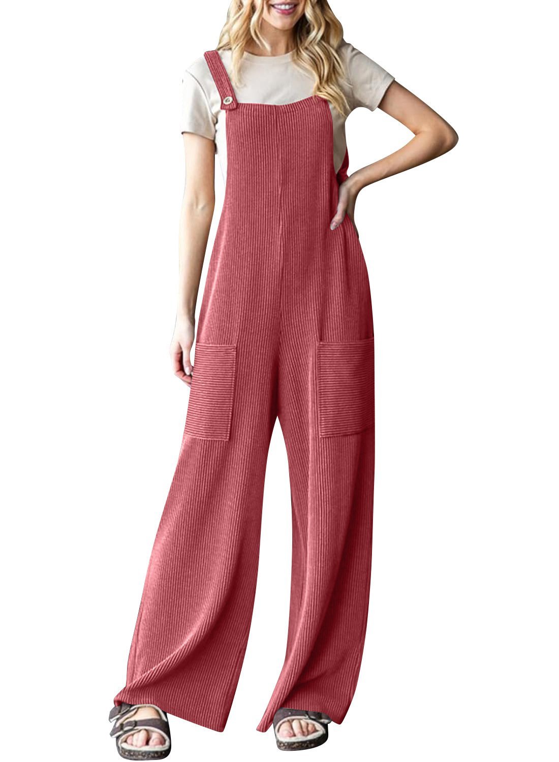 Adjustable Buckle Pocket Overalls Women - Image 7