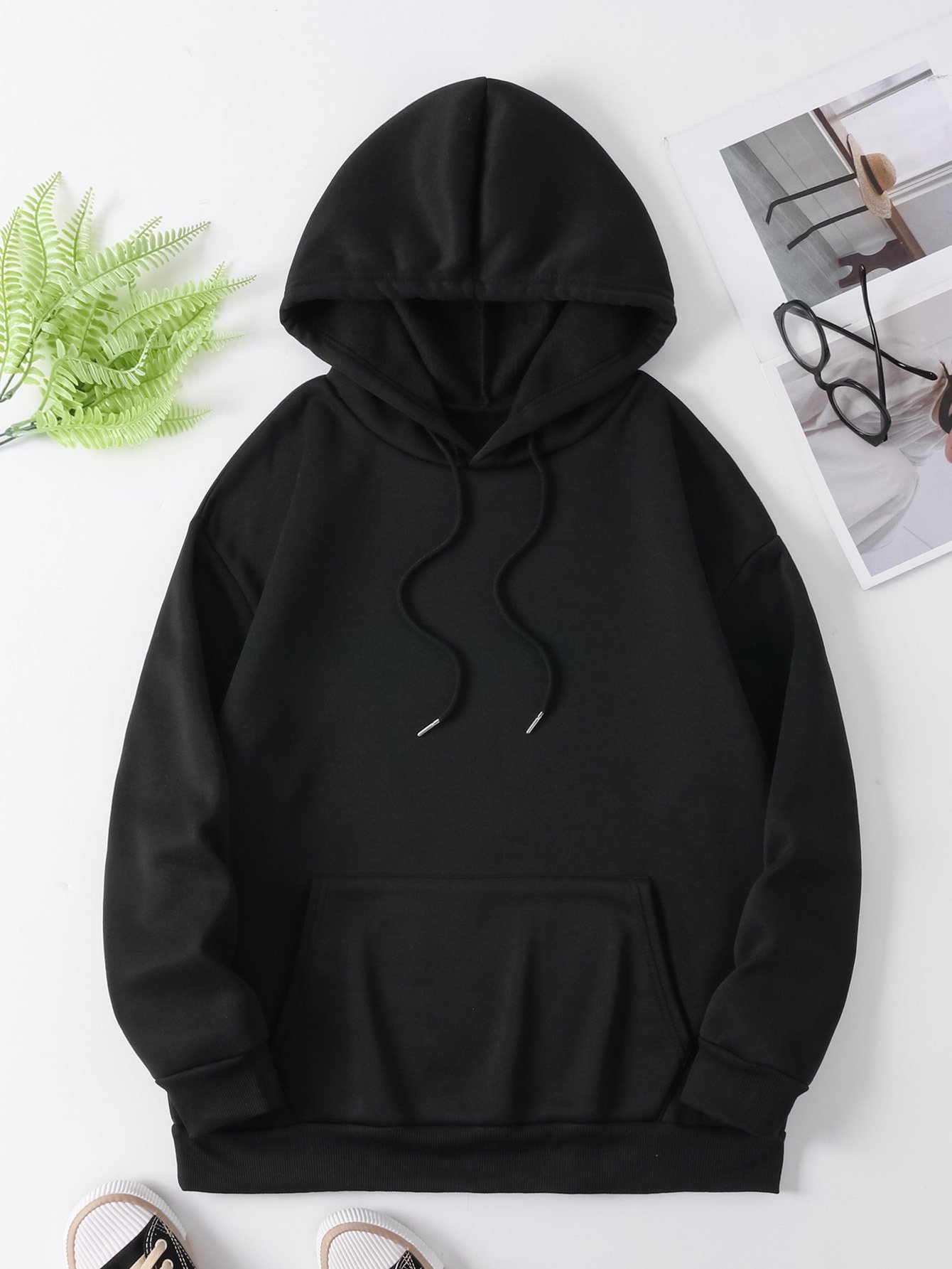 Casual Knit Polyester Hoodie For Women With Insp - Image 5