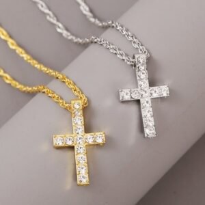 Cross Pendant Necklace – Punk Hip-Hop Rope Chain Jewelry